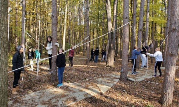 Shrine Freshman on the OLF Low Ropes Course